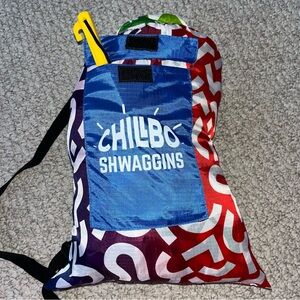 Chillbo Shwaggins Inflatable Sofa Chair Rainbow Swizzle EUC No Pump Need Beach